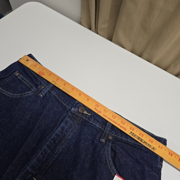 Wrangler Jeans Mens 36x34 (Fits 34x34) Premium Flex Straight Dark Cowboy Biker - Picture 8 of 12